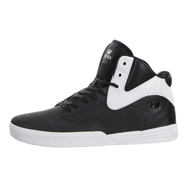 Supra Mens Khan Skate Shoes - Black White | Canada R9498-4S68
